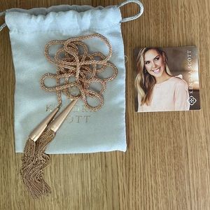 Kendra Scott Rose Gold Tassel Chain Necklace NWT